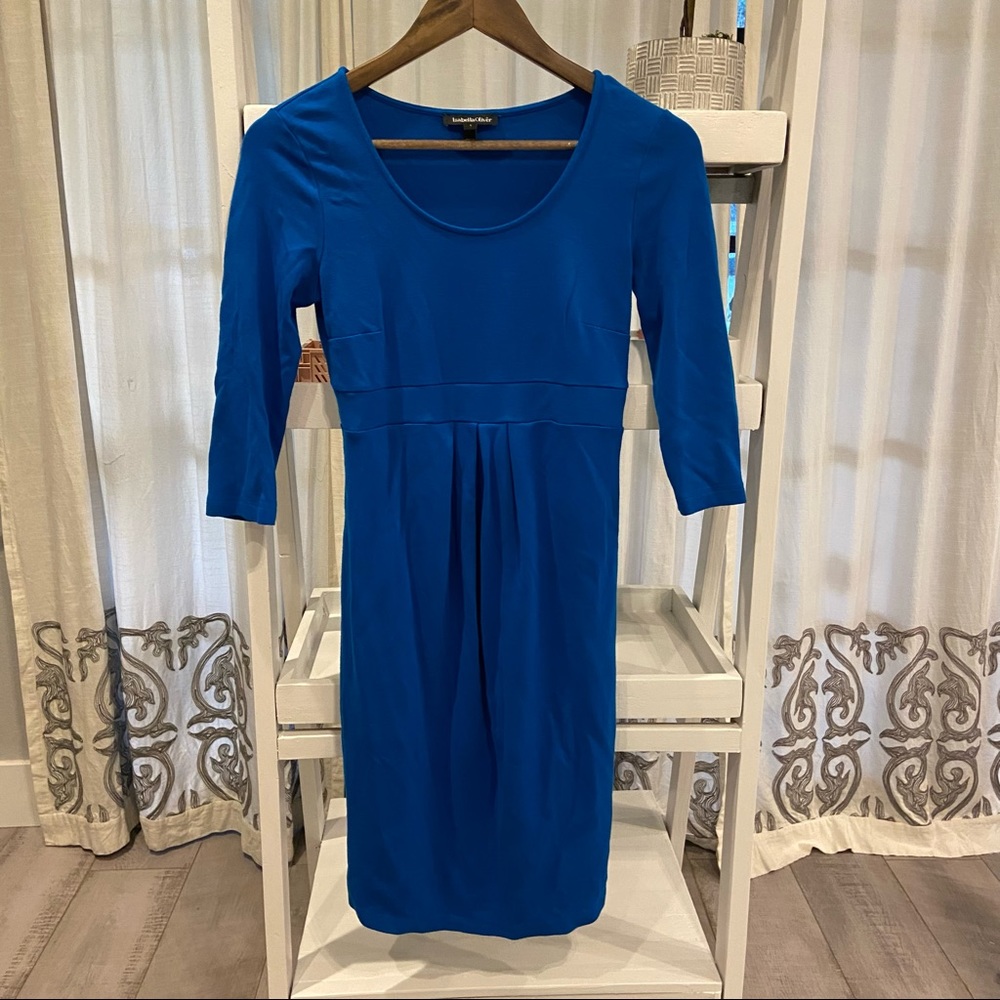 Isabella Oliver Ivybridge Maternity Dress, Pleated Waist Cobalt Blue. Size small